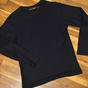 Bruno Black Ribbed Long Sleeve Top